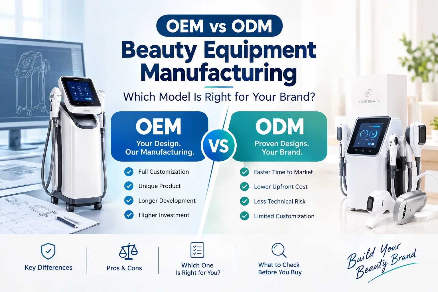 OEM vs ODM Beauty Equipment: Which Manufacturing Model Is Right for Your Brand?